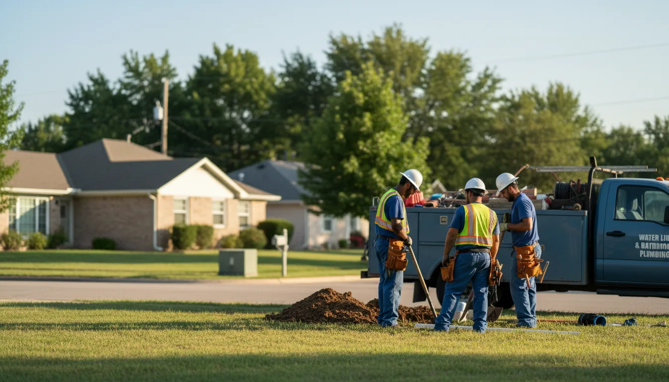 Residential water line and bathroom plumbing service in Mikana, WI